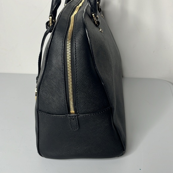 Michael Kors Satchel Black Saffiano Leather Bag, Cindy Large Dome - EUC - Picture 4 of 12